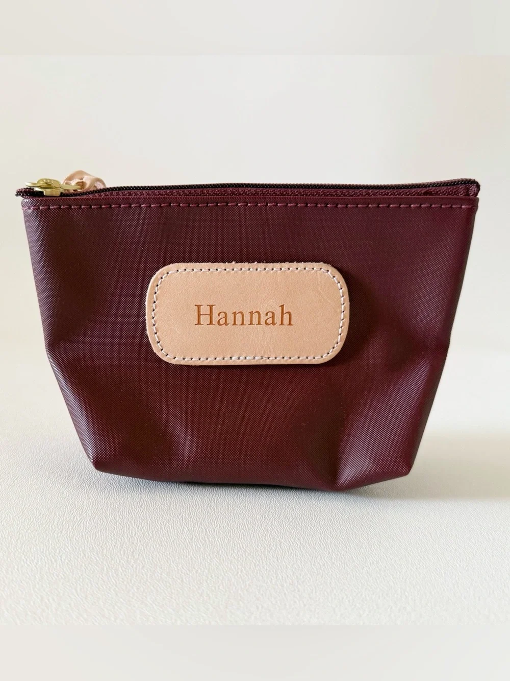 Jon Hart Chico Bag Burgundy Travel Pouch Cosmetic Case Personalized Hannah Small